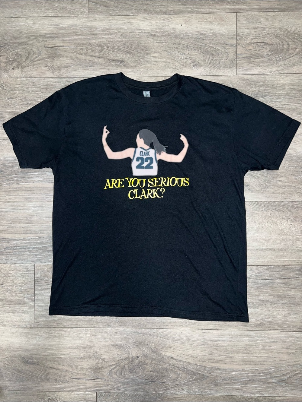 Are You Serious Clark? T Shirt Caitlin’s Clark #22 Next Level Size Large